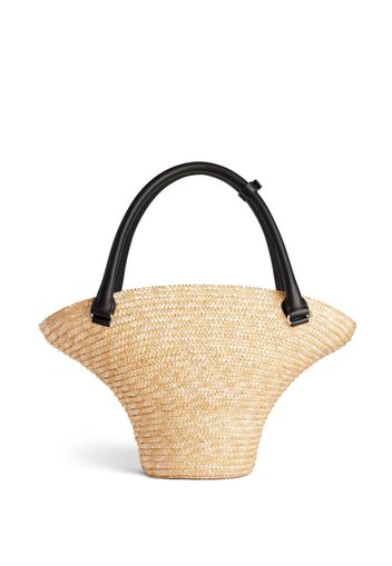 Balenciaga medium braided-raffia tote bag - Toni neutri