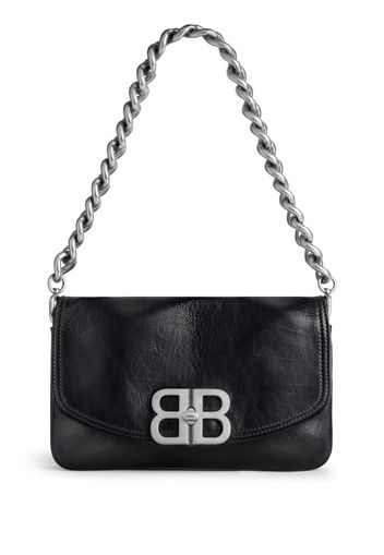 Balenciaga logo-plaque leather shoulder bag - Nero