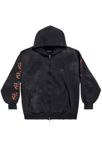 Balenciaga Heavy metal artwork zip-up hoodie - Nero