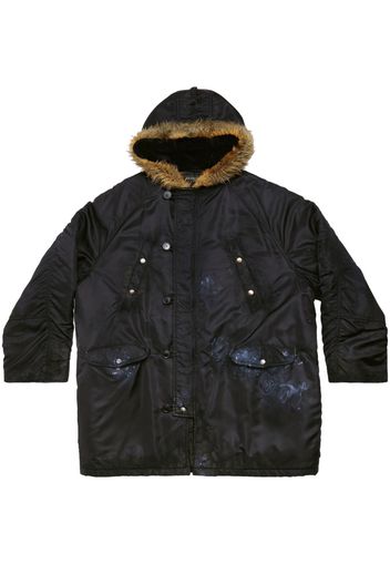 Balenciaga hooded button-up parka - Nero