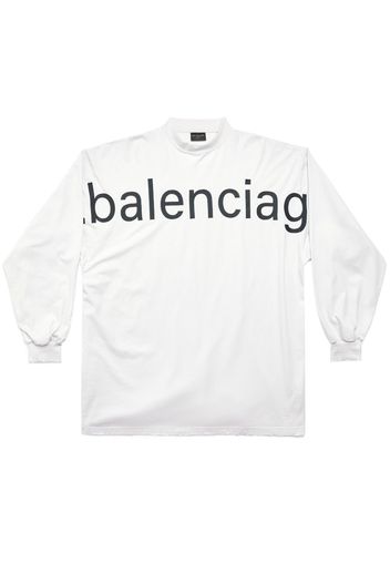 Balenciaga T-shirt a maniche lunghe con stampa - Bianco