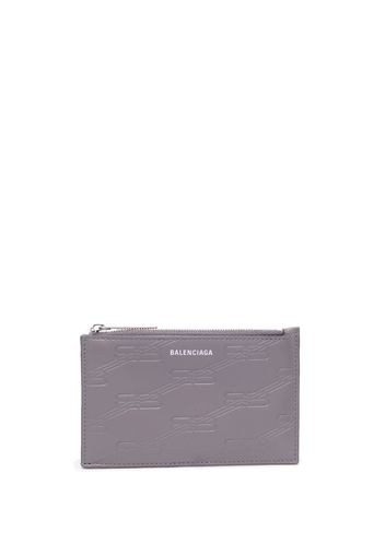 Balenciaga debossed BB-monogram cardholder - Grigio