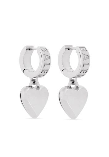 Balenciaga heart-charm hoop earrings - Argento
