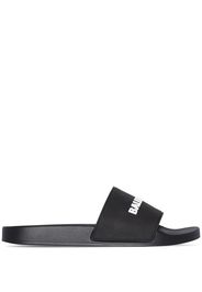 Balenciaga Sandali slides con stampa - Nero