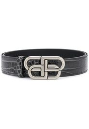 Balenciaga Reversible monogram-pattern Belt - 1060 - BlackBlackGrey