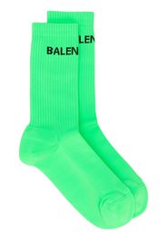 logo-motif ribbed-edge socks