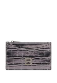 Balenciaga logo-plaque crocodile-effect purse - Argento