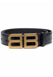 Balenciaga logo-buckle leather belt - Nero