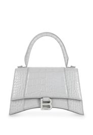 Balenciaga small Hourglass crocodile-effect bag - Grigio