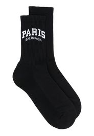 Balenciaga logo-intarsia tennis socks - Nero