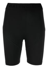 Balenciaga logo-waist cycling shorts - Nero