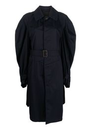 Balenciaga Twisted puff-sleeves cotton trench coat - Blu