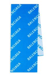 Balenciaga Sciarpa con logo - Blu
