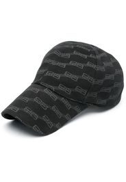 BALENCIAGA monogram-print cotton cap - Nero