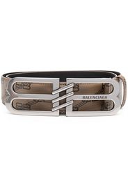 Balenciaga BB-logo leather belt - Toni neutri