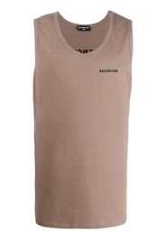 Balenciaga logo-embroidered loose tank top - Toni neutri