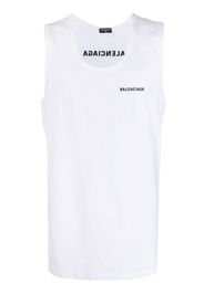 Balenciaga logo-embroidered loose tank top - Bianco