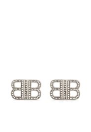 Balenciaga logo-plaque earrings - Argento