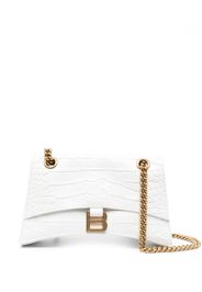 Balenciaga Crush crocodile-embossed crossbody bag - Bianco