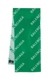 Balenciaga wool logo-print scarf - Verde