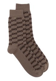 Balenciaga monogram print cotton socks - Marrone