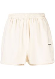 Balenciaga logo-embroidered track shorts - Toni neutri