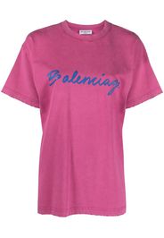 Balenciaga logo-print cotton T-shirt - Rosa