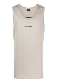 Balenciaga logo-print tank top - Grigio