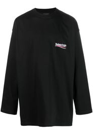 Balenciaga logo-print long-sleeve T-shirt - Nero