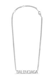 Balenciaga logo-plaque chain necklace - Argento