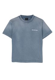 Balenciaga logo-print cotton T-shirt - Blu