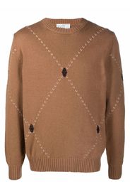 Ballantyne Argyle knit cashmere jumper - Marrone