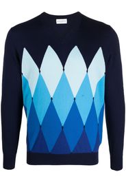 Ballantyne argyle-knit V-neck jumper - Blu