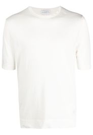 Ballantyne crew-neck short-sleeve linen T-shirt - Bianco