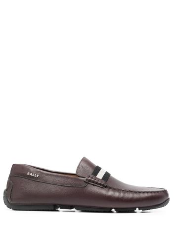 Bally Mocassini con bordo a righe Pearce - Rosso