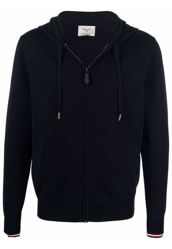 Bally long-sleeved zipped-up hoodie - Blu