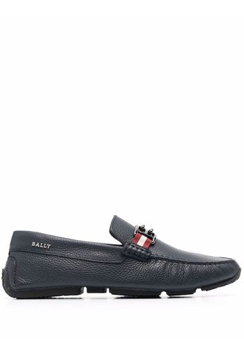 Bally logo-plaque leather drivers - Blu