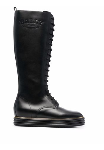 Bally lace-up knee-high boots - Nero