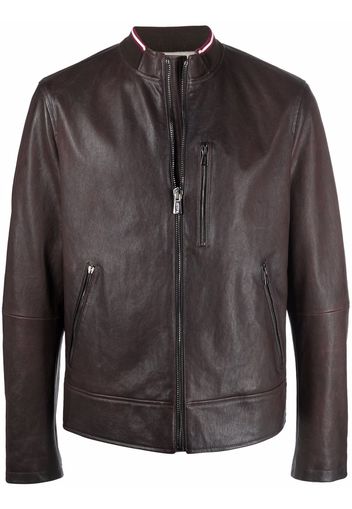 Bally zipped-up leather jacket - Marrone