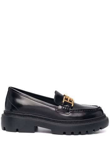 Bally logo-charm leather loafers - Nero