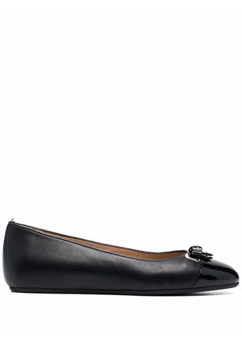 Bally bow-detail leather ballerina shoes - Nero