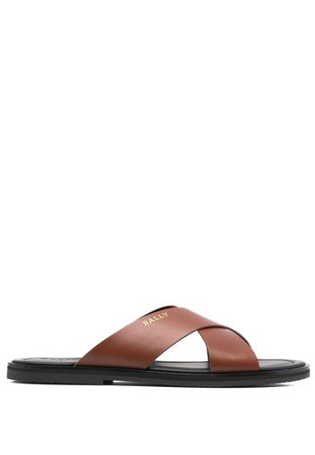 Bally crossover-straps leather sandals - Marrone