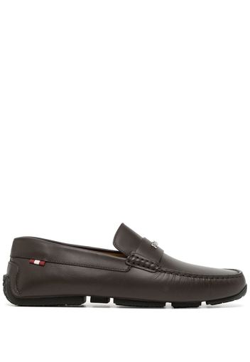 Bally logo-plaque leather loafers - Marrone