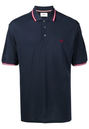 Bally embroidered logo polo shirt - Blu