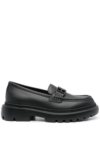 Bally matte logo-plaque detail loafers - Nero