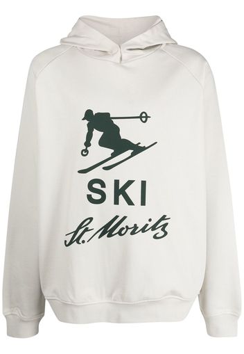 Bally Ski graphic-print cotton hoodie - Toni neutri