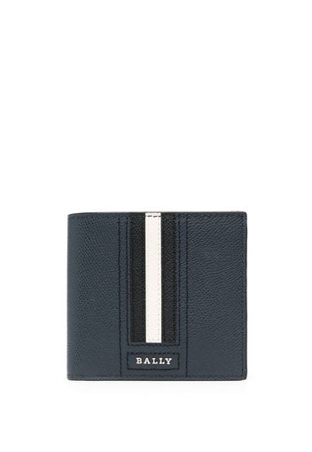 Bally bi-fold logo leather wallet - Blu