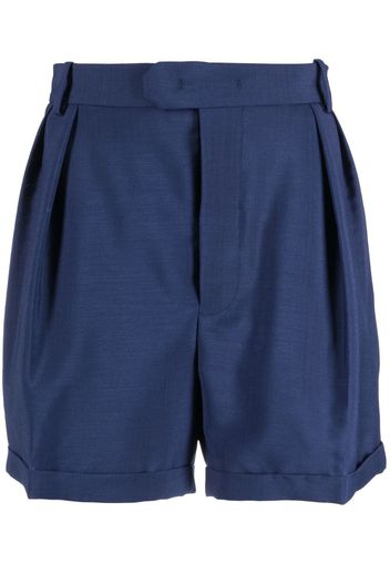 Bally pleated mohair-wool blend shorts - Blu