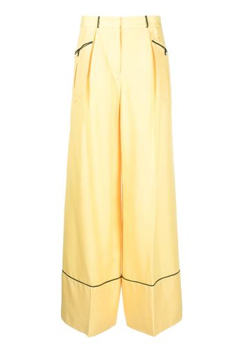 Bally piping-detail palazzo trousers - Giallo