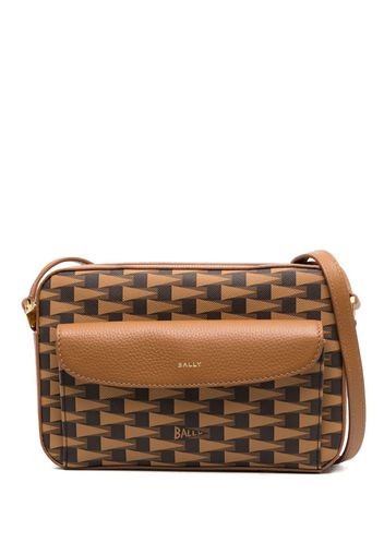 Bally Pennant leather crossbody bag - Marrone